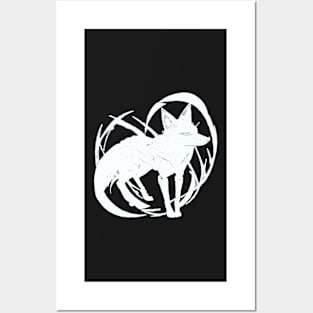 white fox minimal Posters and Art